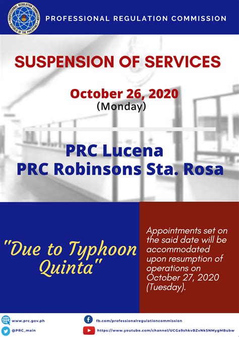 prc robinsons sta rosa|Suspension of Frontline Services in PRC Robinsons Sta. Rosa, .